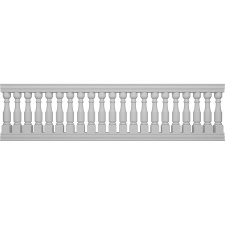 Ekena Millwork Fiberthane Hamilton Balustrade Railing Kit Style E (6 7/8" On-Center Spacing to Pass 4" Sphere Code) BALK40X144HME